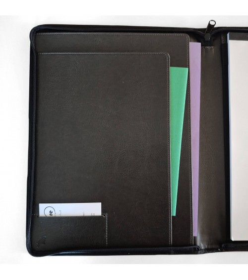 Porte-bloc zippé PA TEX format A4 corail, matériau synthétique