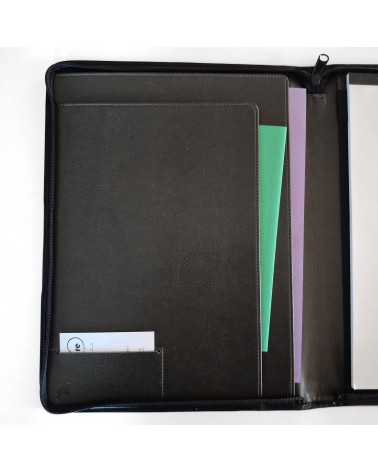 Porte-bloc zippé PA TEX format A4 corail, matériau synthétique