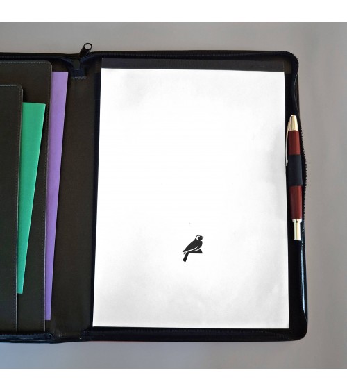 Porte-bloc zippé PA TEX format A4 corail, matériau synthétique