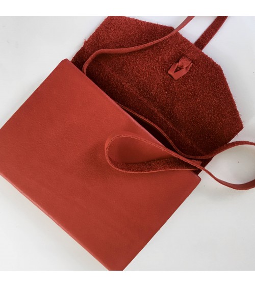 Carnet Manufactus Laccio, couverture cuir veau rouge. L'Ecritoire design, Lausanne