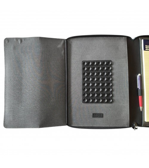 Porte-bloc et tablette Maverick zippé A4 cuir noir