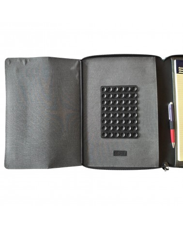 Porte-bloc et tablette Maverick zippé A4 cuir noir