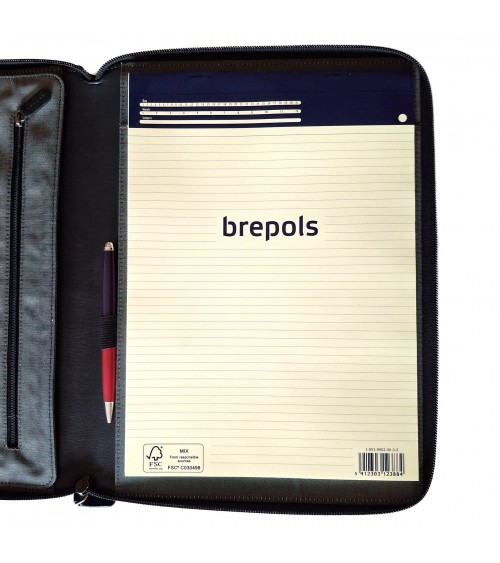 Porte-bloc et tablette Maverick zippé A4 cuir noir
