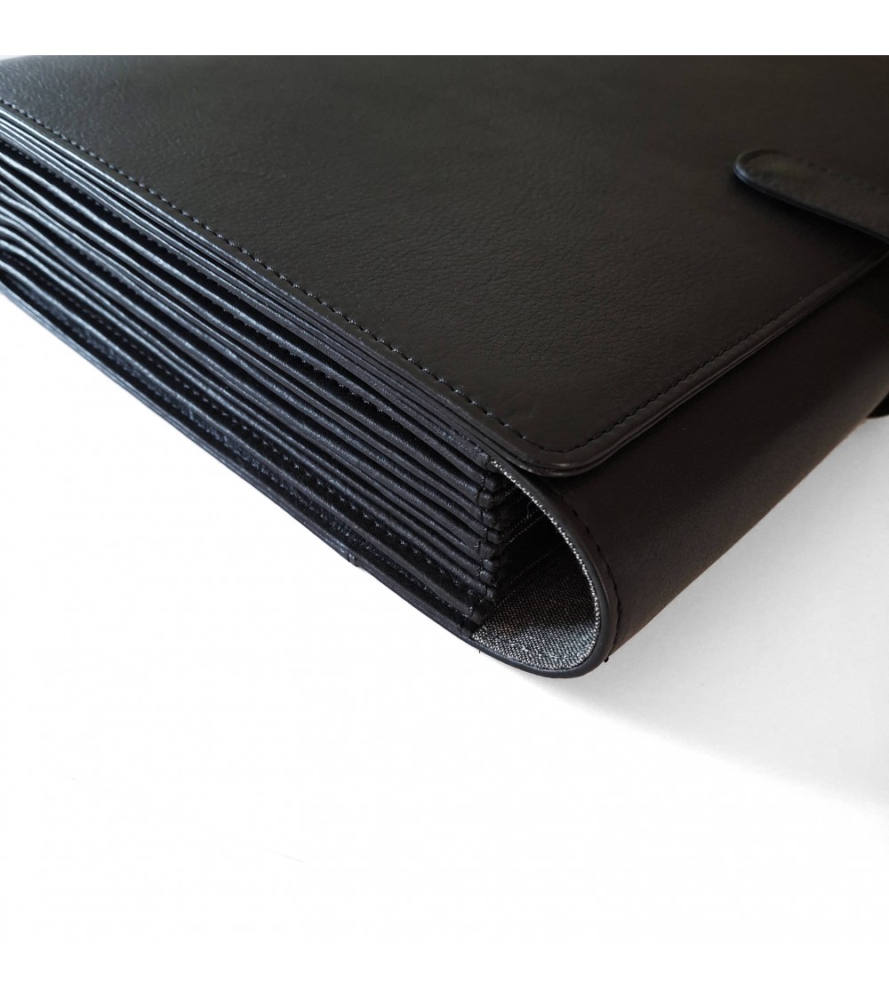 Porte-documents PA trieur 12 compartiments format A4 cuir noir