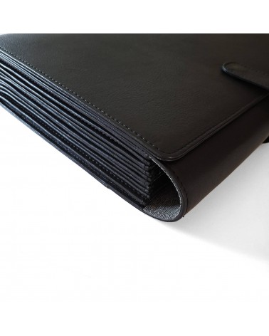 Porte-documents PA trieur 12 compartiments format A4 cuir noir