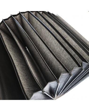 Porte-documents PA trieur 12 compartiments format A4 cuir noir