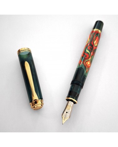 Stylo-plume à piston Pelikan Souverän M600 Art Collection Rudi Rother, plume or 14 carats