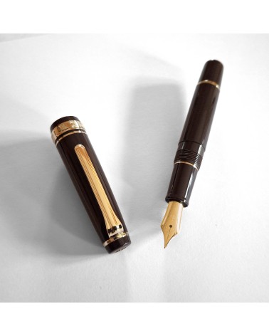Stylo-plume Sailor PG Slim Mini Gold Puff Brown, bec or 14 carats