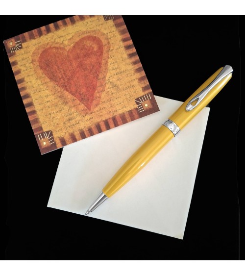 Stylo-bille Diplomat Excellence A2_jaune et carte Lili Safari