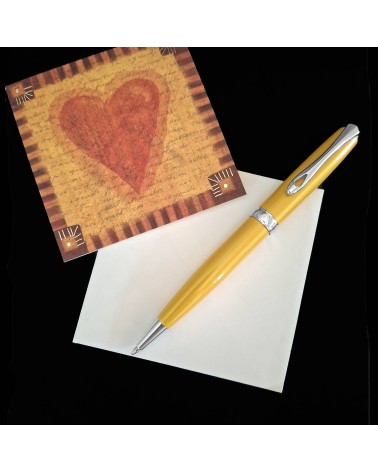 Stylo-bille Diplomat Excellence A2_jaune et carte Lili Safari