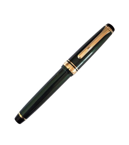 Stylo-plume Sailor PG slim Shikiori Setsugetsu Soraha Metallic Green, bec or 14 carats largeur EF