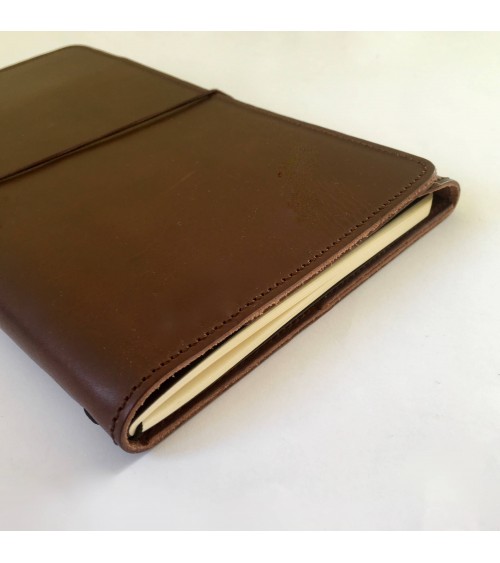Organizer Louise Carmen, couverture cuir marron, L'Ecritoire design, Lausanne