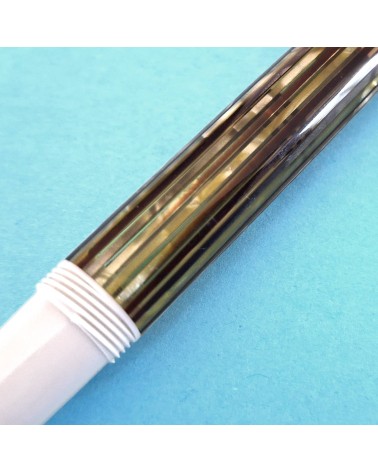Stylo-plume à piston Pelikan M400 Ecaille de tortue Blanc, bec or bicolore 14 carats