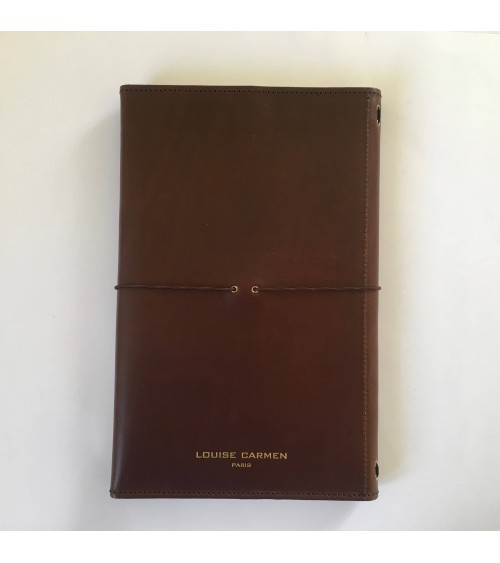 Dos de l'Organizer Louise Carmen, couverture cuir marron, L'Ecritoire design, Lausanne