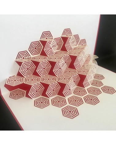 Carte Rifletto, Esagono red, fabriquée en Allemagne. L'Ecritoire design, Lausanne.