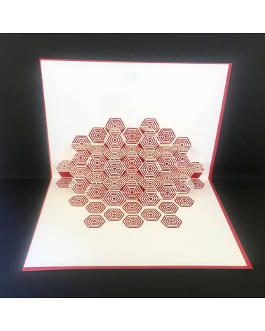 Carte Rifletto, Esagono red, fabriquée en Allemagne. L'Ecritoire design, Lausanne.