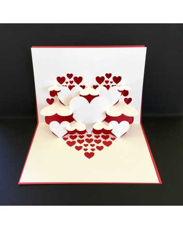 Carte Rifletto, Feuille de coeurs, fabriquée en Allemagne. L'Ecritoire design, Lausanne.