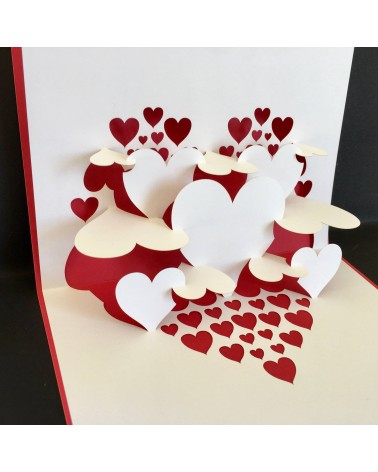 Carte Rifletto, Feuille de coeurs, fabriquée en Allemagne. L'Ecritoire design, Lausanne.