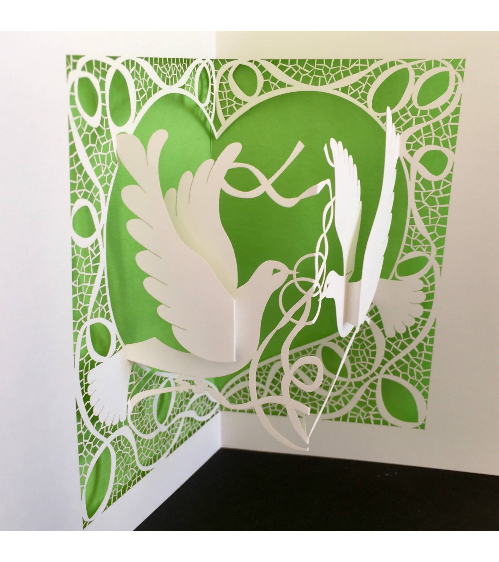 Carte Rifletto, Colombes, vert, fabriquée en Allemagne. L'Ecritoire design, Lausanne.