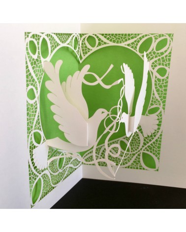 Carte Rifletto, Colombes, vert, fabriquée en Allemagne. L'Ecritoire design, Lausanne.