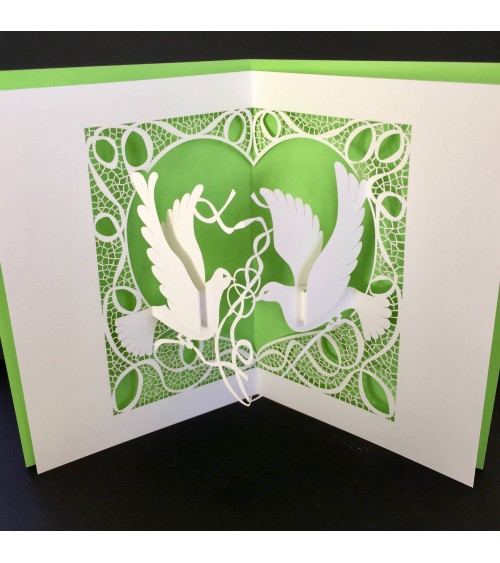 Carte Rifletto, Colombes, vert, fabriquée en Allemagne. L'Ecritoire design, Lausanne.