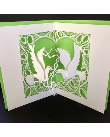 Carte Rifletto, Colombes, vert, fabriquée en Allemagne. L'Ecritoire design, Lausanne.