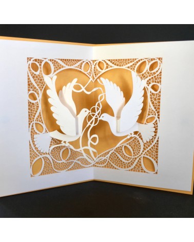 Carte Rifletto, Colombes, abricot, fabriquée en Allemagne. L'Ecritoire design, Lausanne.