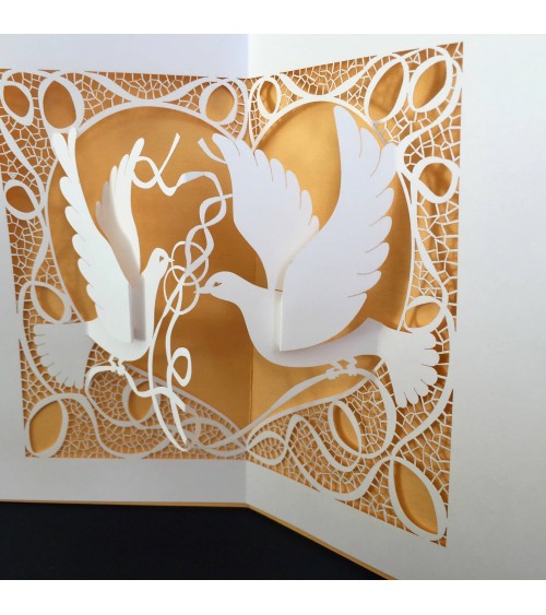 Carte Rifletto, Colombes, abricot, fabriquée en Allemagne. L'Ecritoire design, Lausanne.