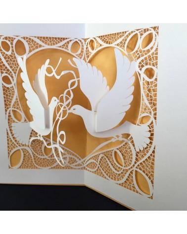 Carte Rifletto, Colombes, abricot, fabriquée en Allemagne. L'Ecritoire design, Lausanne.