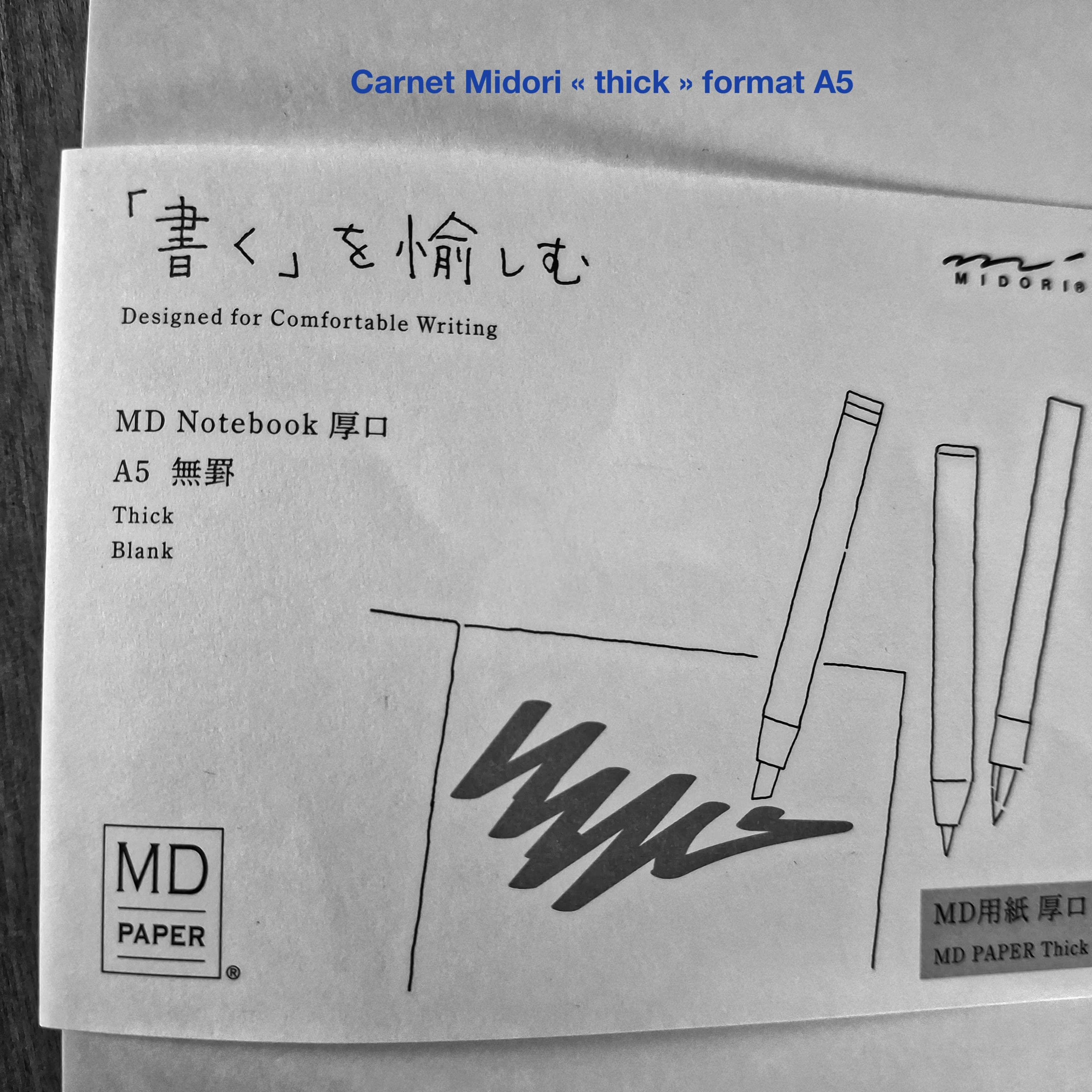 Carnet Midori format B6, papier épais